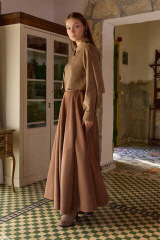 Wind Flap Suede Shirt Camel - 7