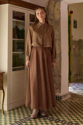 Wind Flap Suede Shirt Camel - 8