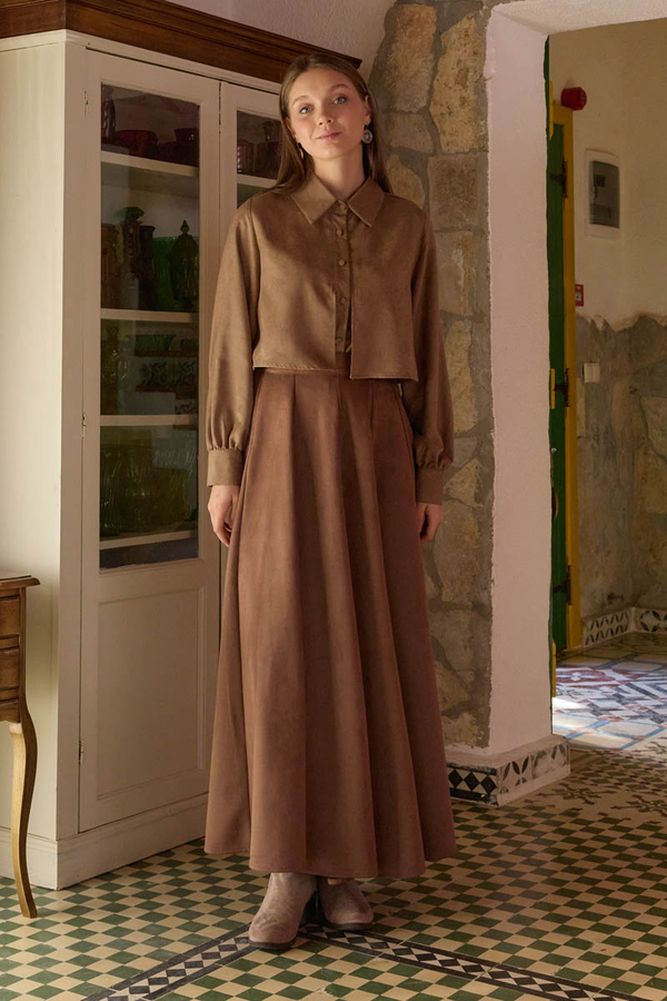 Wind Flap Suede Shirt Camel - 8