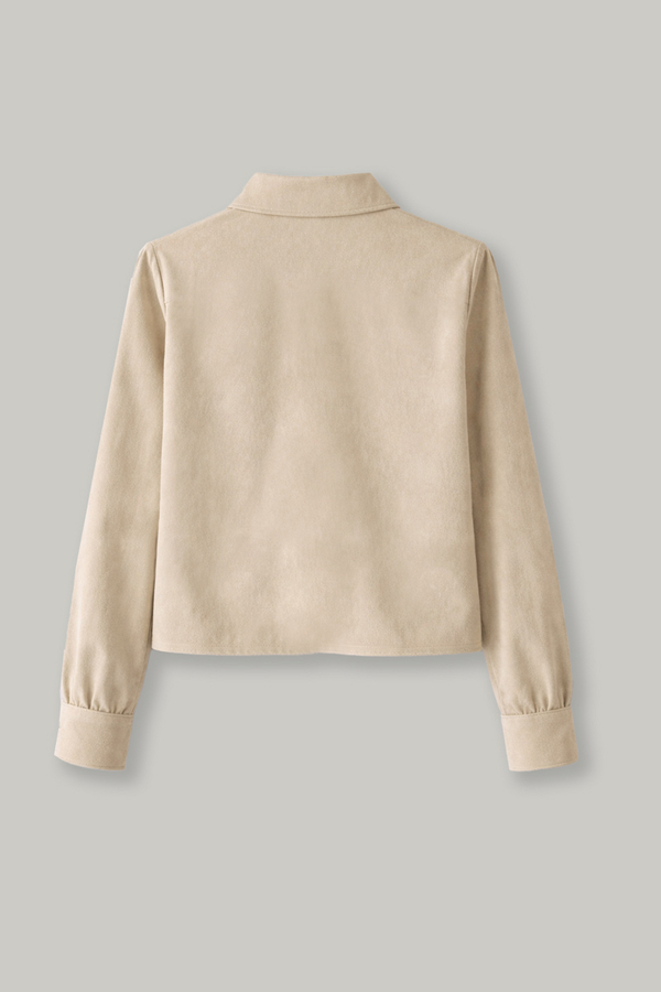 Wind Flap Suede Shirt Stone (1)