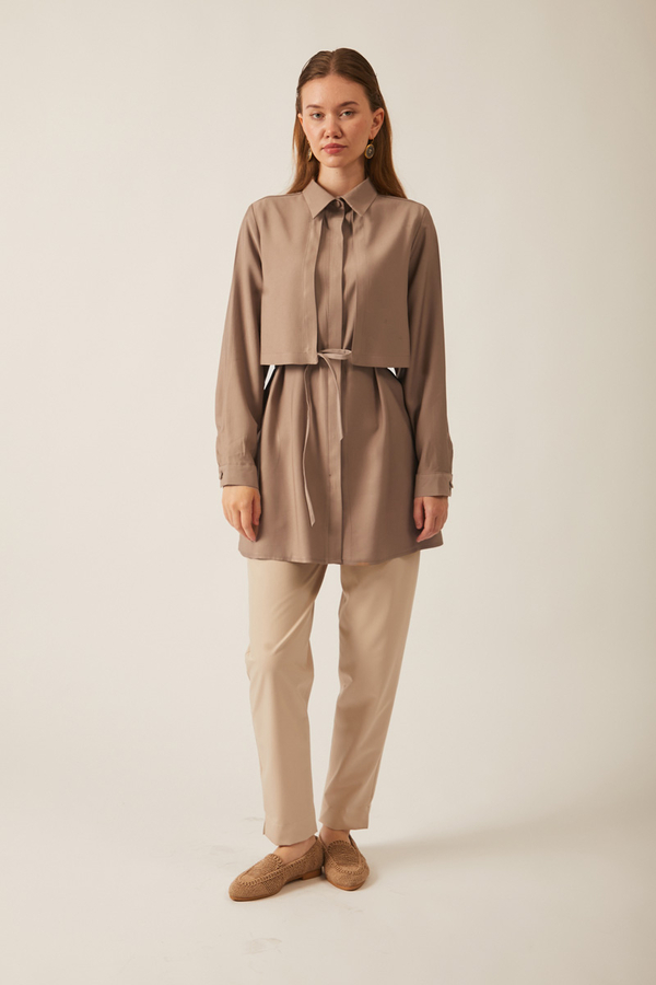 Windbreaker Detail Tencel Shirt Vizon - 2