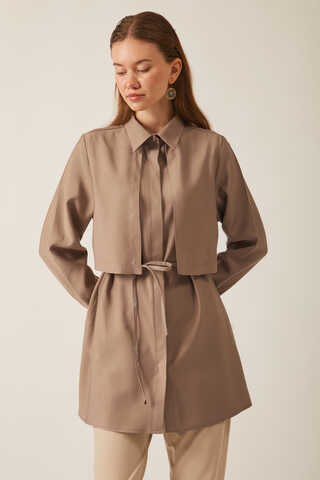 Windbreaker Detail Tencel Shirt Vizon - 4