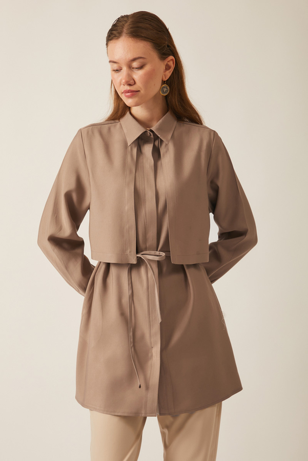 Windbreaker Detail Tencel Shirt Vizon - 4