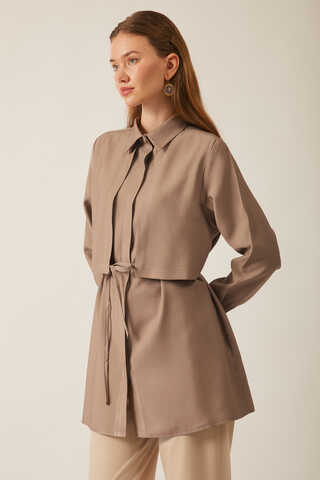 Windbreaker Detail Tencel Shirt Vizon - 5