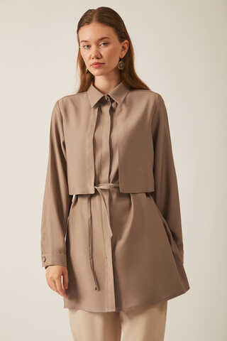 Windbreaker Detail Tencel Shirt Vizon - 6