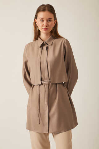 Windbreaker Detail Tencel Shirt Vizon - 8