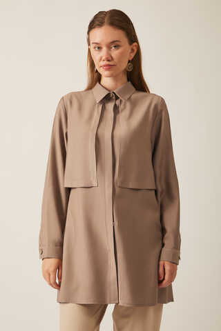 Windbreaker Detail Tencel Shirt Vizon - 9