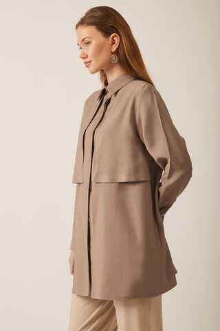 Windbreaker Detail Tencel Shirt Vizon - 10