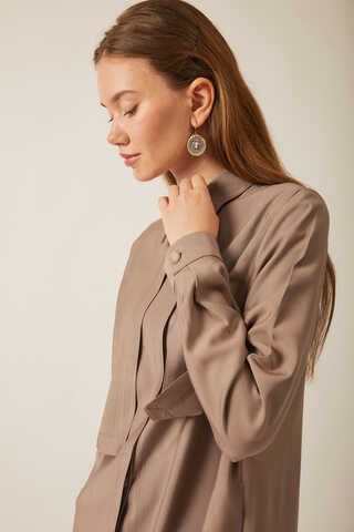 Windbreaker Detail Tencel Shirt Vizon - 13