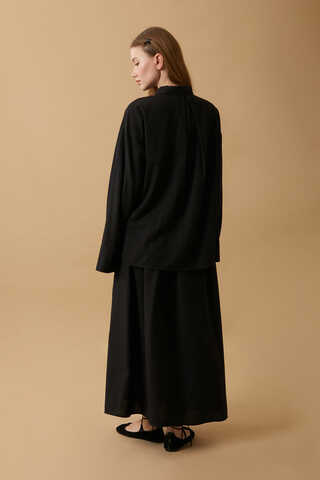 Windbreaker Linen Skirt Set Black - 5