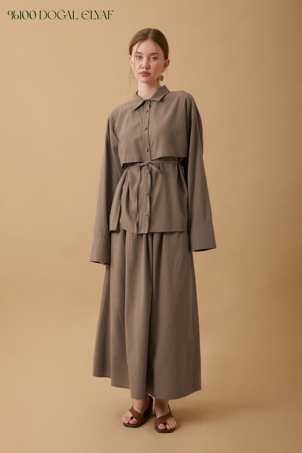 Windbreaker Linen Skirt Set Earth - 1