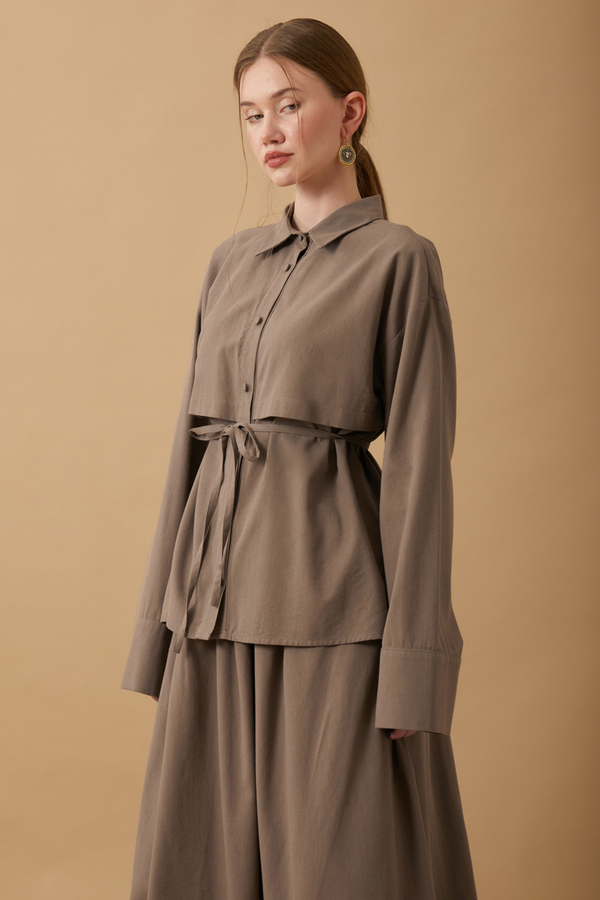 Windbreaker Linen Skirt Set Earth - 2