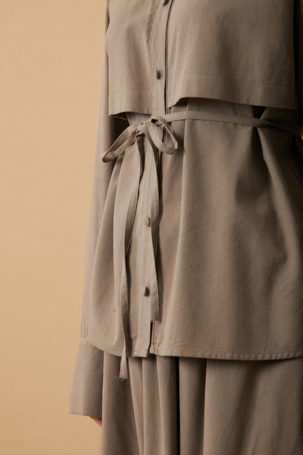 Windbreaker Linen Skirt Set Earth - 3