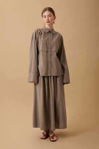 Windbreaker Linen Skirt Set Earth - 5