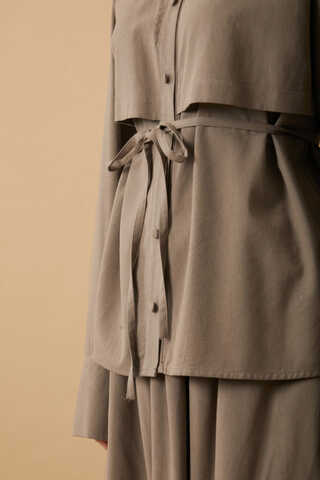 Windbreaker Linen Skirt Set Earth - 3