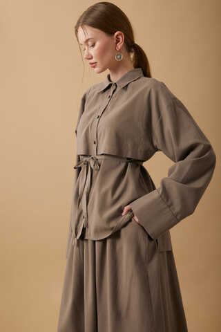 Windbreaker Linen Skirt Set Earth - 4