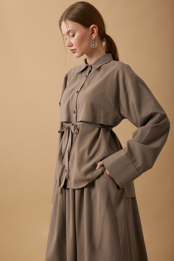 Windbreaker Linen Skirt Set Earth - 4