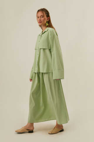 Windbreaker Linen Skirt Set in Butter Yellow - 9