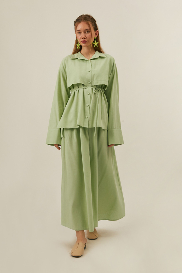 Windbreaker Linen Skirt Set in Butter Yellow - 6