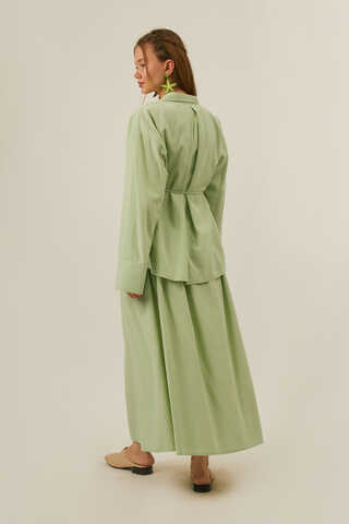 Windbreaker Linen Skirt Set in Butter Yellow - 13