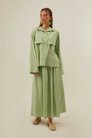 Windbreaker Linen Skirt Set in Butter Yellow - 12