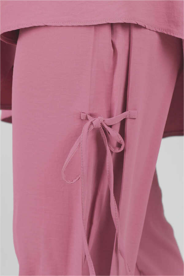 With Ribbon Robe Dried Rose Suit - 3