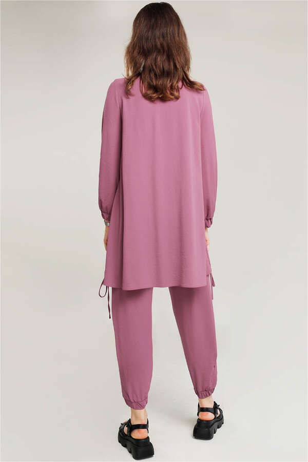 With Ribbon Robe Dried Rose Suit - 4