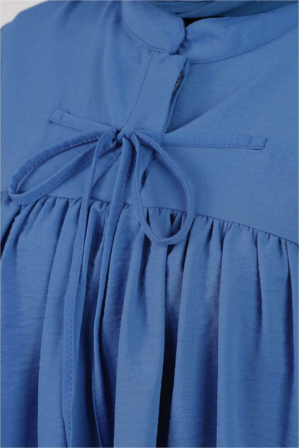 With Ribbon Robe İndigo Suit - 4