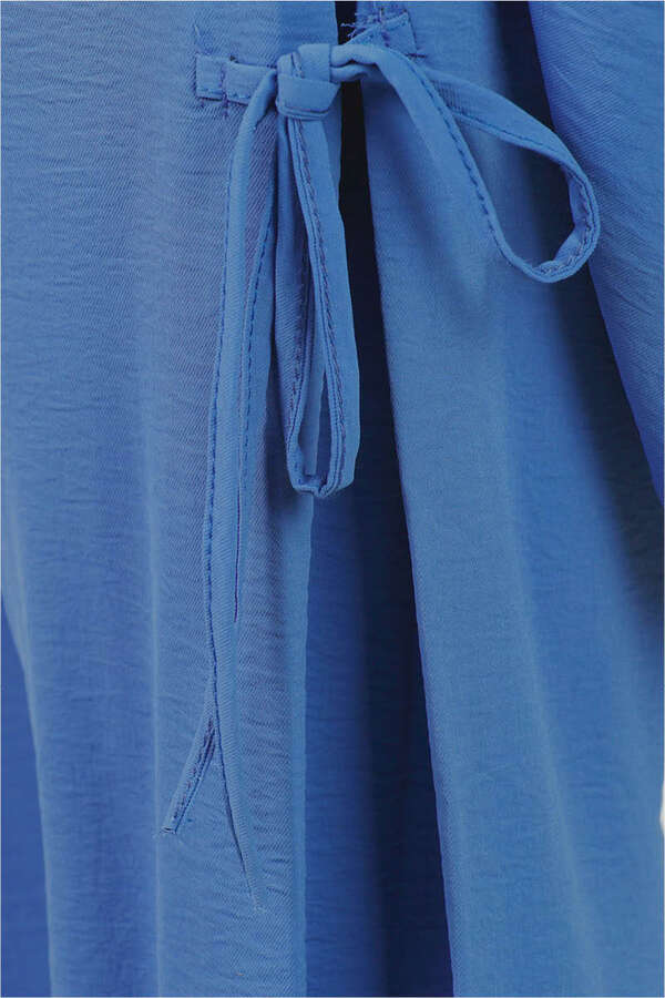 With Ribbon Robe İndigo Suit - 3