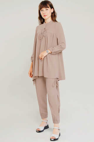 With Ribbon Robe Mink Suit - 1