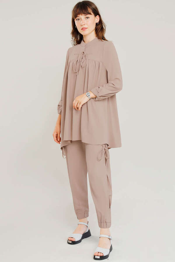 With Ribbon Robe Mink Suit - 1