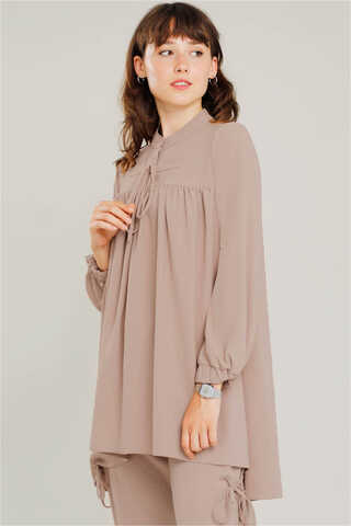 With Ribbon Robe Mink Suit - 2