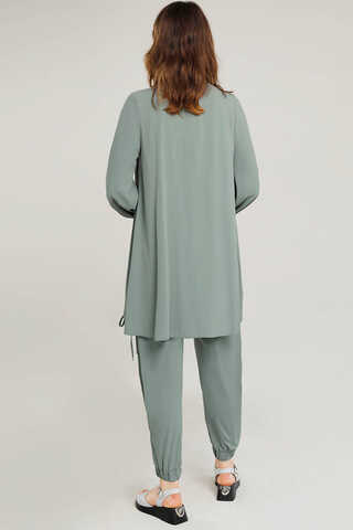 With Ribbon Robe Mint Suit - 3