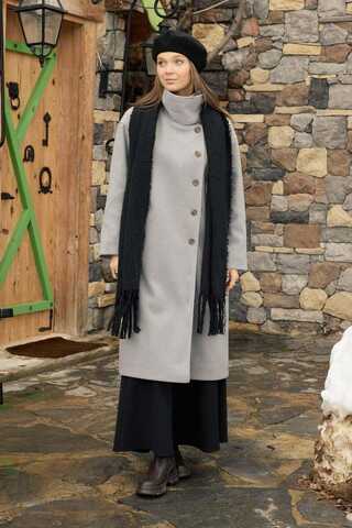 Wool Stand Collar Coat Grey - 2