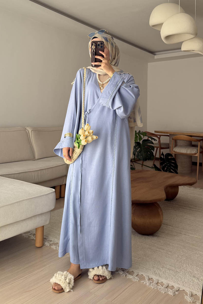 Wrap Linen Kimono Baby Blue