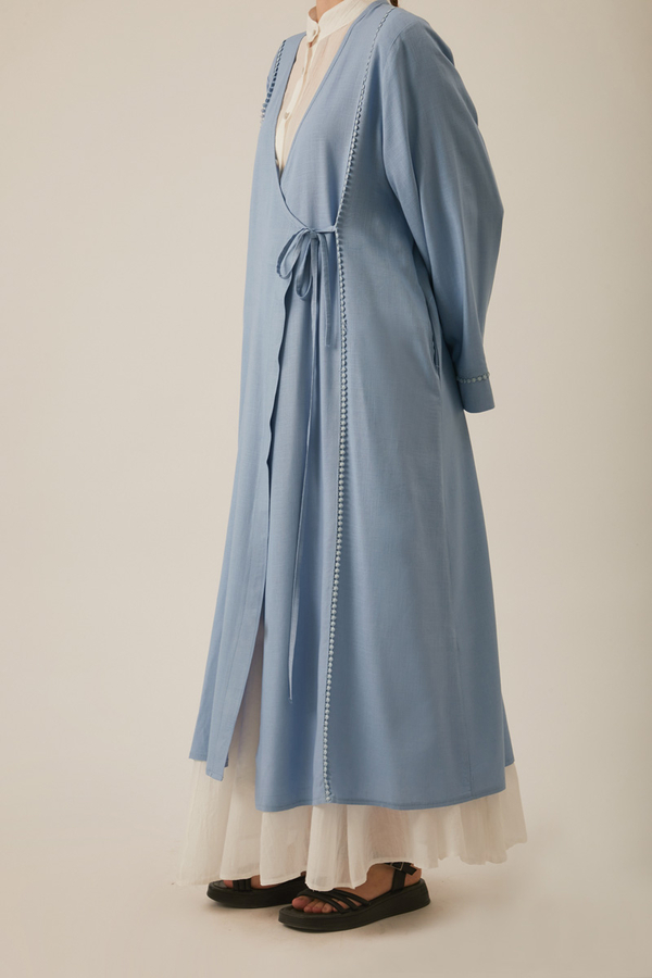 Wrap Linen Kimono Baby Blue - 6