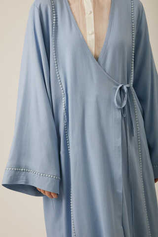 Wrap Linen Kimono Baby Blue - 8