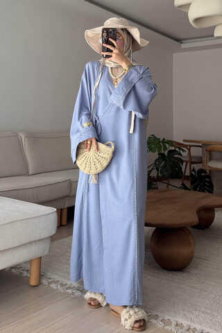 Wrap Linen Kimono Baby Blue - 4
