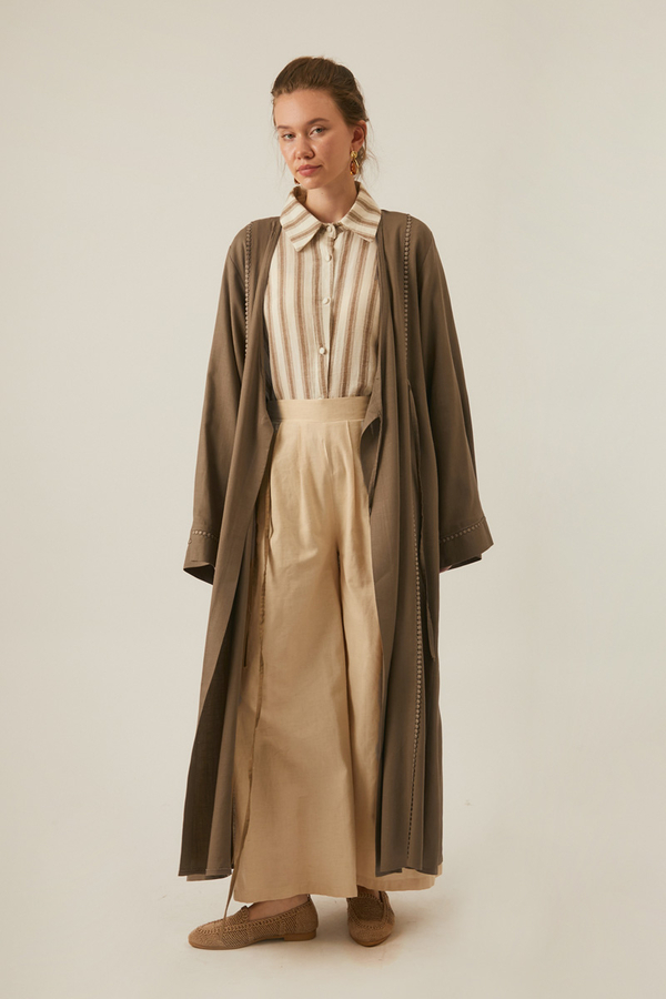 Wrap Linen Kimono Earth Tone - 8