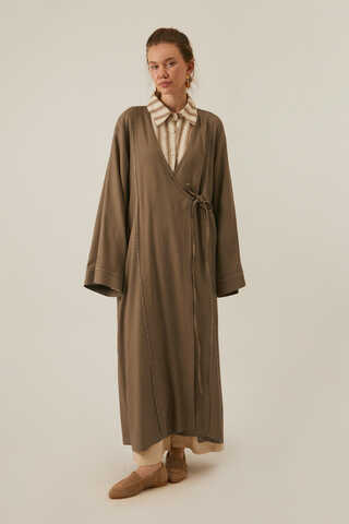 Wrap Linen Kimono Earth Tone - 5