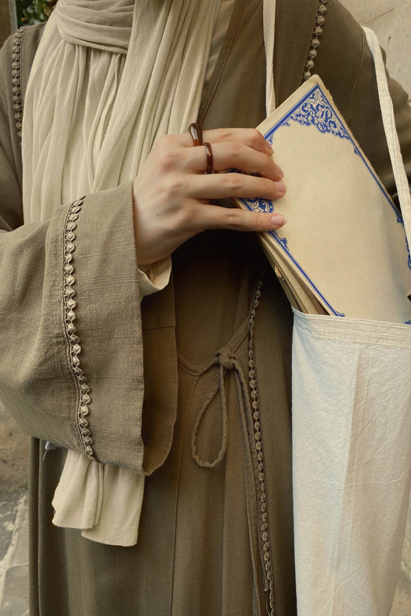 Wrap Linen Kimono Earth Tone - 2