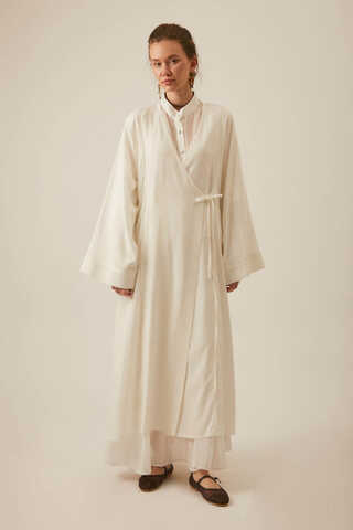 Wrap Linen Kimono White - 7
