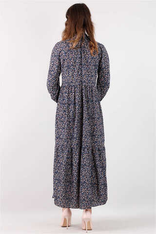 Yakası Büzgülü Elbise Siyah - 3