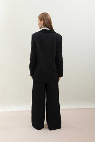 Yandan Bağlamalı Blazer Takım Siyah - 6