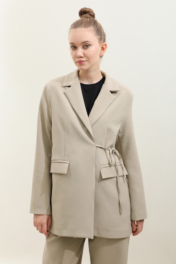 Yandan Bağlamalı Blazer Takım Taş - 8