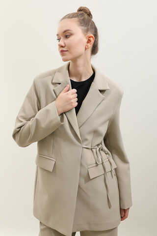 Yandan Bağlamalı Blazer Takım Taş - 9