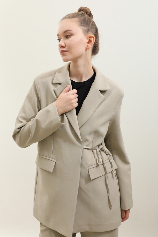 Yandan Bağlamalı Blazer Takım Taş - 9