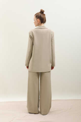 Yandan Bağlamalı Blazer Takım Taş - 11