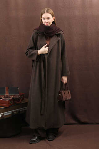 Yandan Bağlamalı Kaban Kahverengi - 8