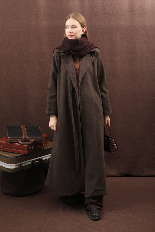 Yandan Bağlamalı Kaban Kahverengi - 10